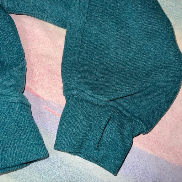 LULULEMON Scuba Oversized 1/2 Zip Hoodie Heathered Desert Teal size M/L - Picture 9 of 11